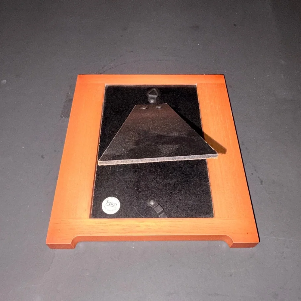Vintage Fetco International 1995 Orange Wood Picture Frame 4x6 Handcrafted MCM